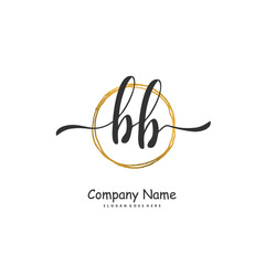 B BB Initial handwriting and signature logo design with circle. Beautiful design handwritten logo for fashion, team, wedding, luxury logo.