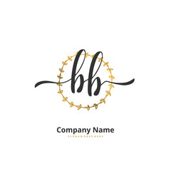 Obraz premium B BB Initial handwriting and signature logo design with circle. Beautiful design handwritten logo for fashion, team, wedding, luxury logo.