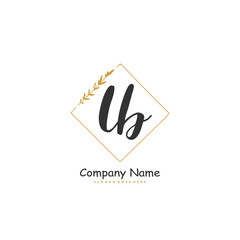 L B LB Initial handwriting and signature logo design with circle. Beautiful design handwritten logo for fashion, team, wedding, luxury logo.