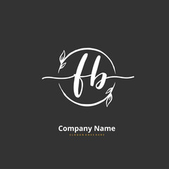 F B FB Initial handwriting and signature logo design with circle. Beautiful design handwritten logo for fashion, team, wedding, luxury logo.