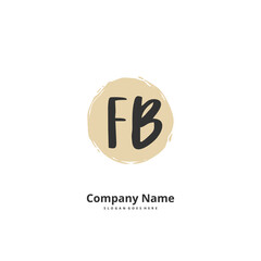 F B FB Initial handwriting and signature logo design with circle. Beautiful design handwritten logo for fashion, team, wedding, luxury logo.