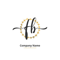 F B FB Initial handwriting and signature logo design with circle. Beautiful design handwritten logo for fashion, team, wedding, luxury logo.