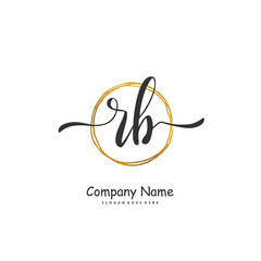 Obraz premium R B RB Initial handwriting and signature logo design with circle. Beautiful design handwritten logo for fashion, team, wedding, luxury logo.