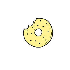 vector sweets yellow round donut