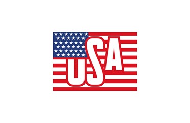 Modern Letter USA with Flag American Vector Background