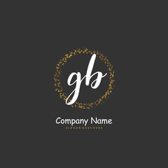 G B GB Initial handwriting and signature logo design with circle. Beautiful design handwritten logo for fashion, team, wedding, luxury logo.