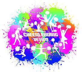 Obraz na płótnie Canvas Cheerleading Logo Design. Colorful Sport Background. Website landing page. Template for apps. Vector illustration.