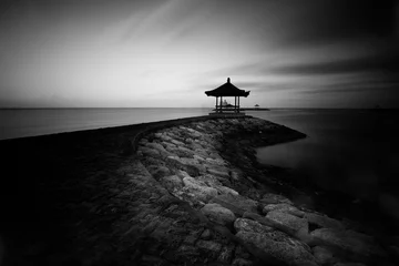 Papier Peint photo Noir et blanc Bali dans les nuages de mouvement lent de fine art noir et blanc