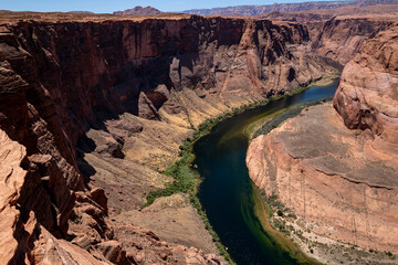 Arizona Horseshoe Bend of Colorado River in Grand Canyon. Canyon Adventure Travel Relax Concept.