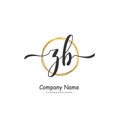 Fototapeta premium Z B ZB Initial handwriting and signature logo design with circle. Beautiful design handwritten logo for fashion, team, wedding, luxury logo.