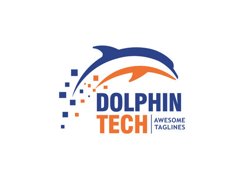 Dolphin Tech Logo Vector Stock Vector