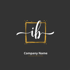 I B IB Initial handwriting and signature logo design with circle. Beautiful design handwritten logo for fashion, team, wedding, luxury logo.