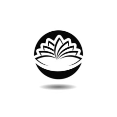 Lotus flower icon with shadow