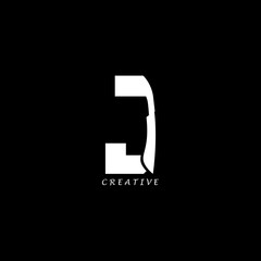 Machete concept simple flat J letter logo design