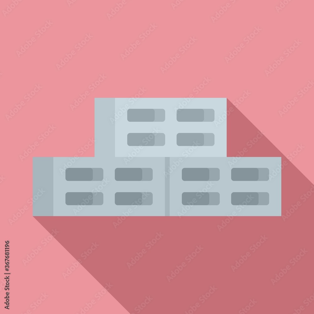 Sticker Cement block icon. Flat illustration of cement block vector icon for web design