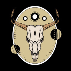 vector image of a cow skull