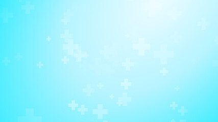 Medical health blue cross pattern background. Abstract healthcare technology and science concept.