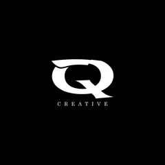 Machete concept simple flat Q letter logo design