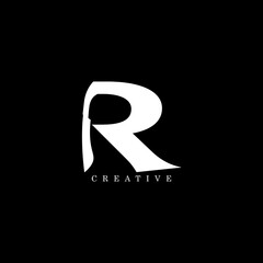 Machete concept simple flat R letter logo design