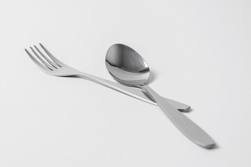 fork spoon isolated on white