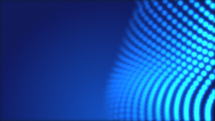 Obraz premium Dot blue wave light screen gradient texture background. Abstract technology big data digital background. 3d rendering.