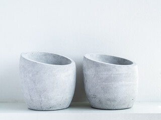 Concrete pot. Geometric cement planter.