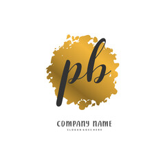 P B PB Initial handwriting and signature logo design with circle. Beautiful design handwritten logo for fashion, team, wedding, luxury logo.