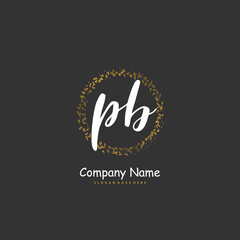 P B PB Initial handwriting and signature logo design with circle. Beautiful design handwritten logo for fashion, team, wedding, luxury logo.