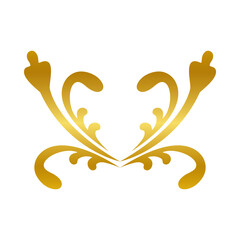 heart shaped ornament gold gradient style icon vector design
