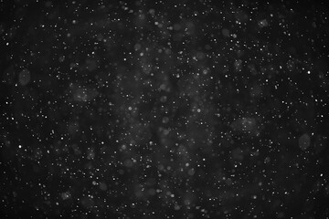 snow black background abstract texture, snowflakes falling in the sky overlay
