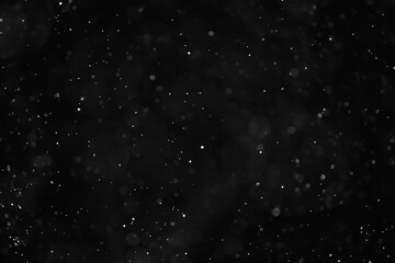 snow black background abstract texture, snowflakes falling in the sky overlay