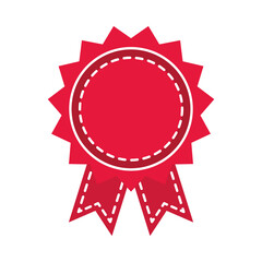 decorative award seal stamp icon, flat style