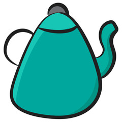 
Hand drawn design of tea kettle, teapot icon
