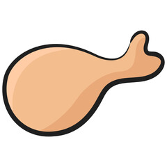 Icon of chicken leg piece in doodle vector design 