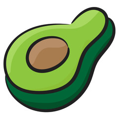 
Avocado icon design, doodle vector of natural food 
