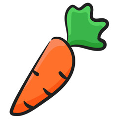 
Bunny’s favorite food, a carrot doodle vector design 
