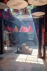 Small temple in the city of hong kong