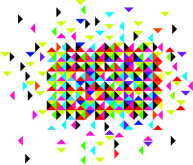 Illustration of geometrical colorful pattern of triangles and squares