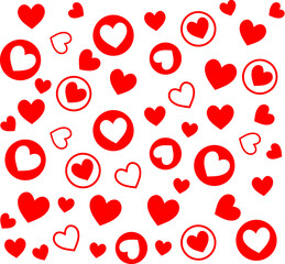 Vector red hearts pattern. Valentine. Holiday. Background