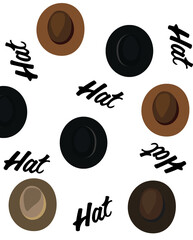 Vector fashion background of colorful hats