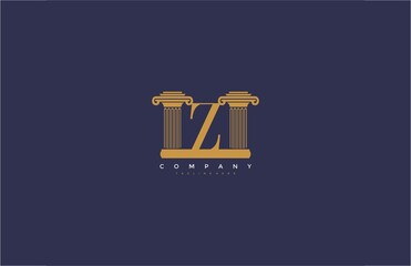 Vector Letter Z with Pillars Design Logo