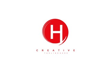 Vector Artistic Beautiful Decorative Letter H Circle Strokes Logo