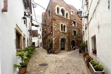 Fototapeta na wymiar old town of Tossa de Mar, Girona province, Catalonia, Spain