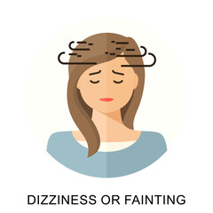 Dizziness or fainting, flat style concept