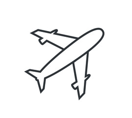 Plane vector  icon. Plane outline  vector icon.  