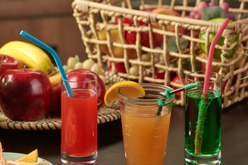 Organic cocktail tubes in the interior