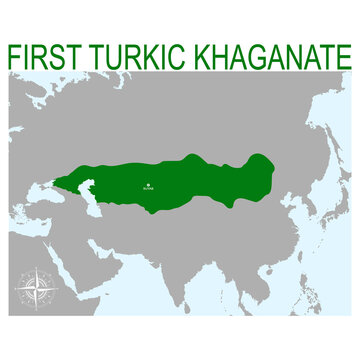 Vector Map Of The First Turkic Khaganate For Your Design