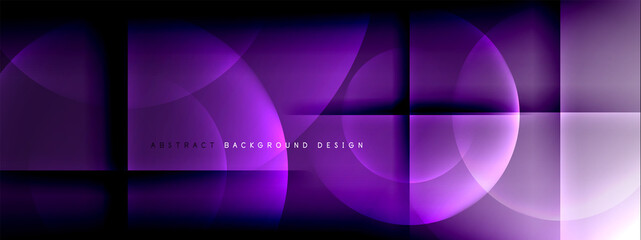 Vector abstract background - circle and cross on fluid gradient with shadows and light effects. Techno or business shiny design templates for text