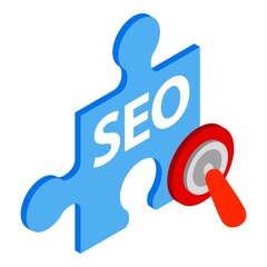 Seo concept icon. Isometric illustration of seo concept vector icon for web