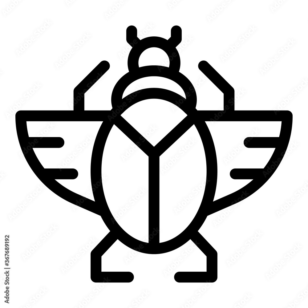 Wall mural Scarab icon. Outline scarab vector icon for web design isolated on white background - Wall murals